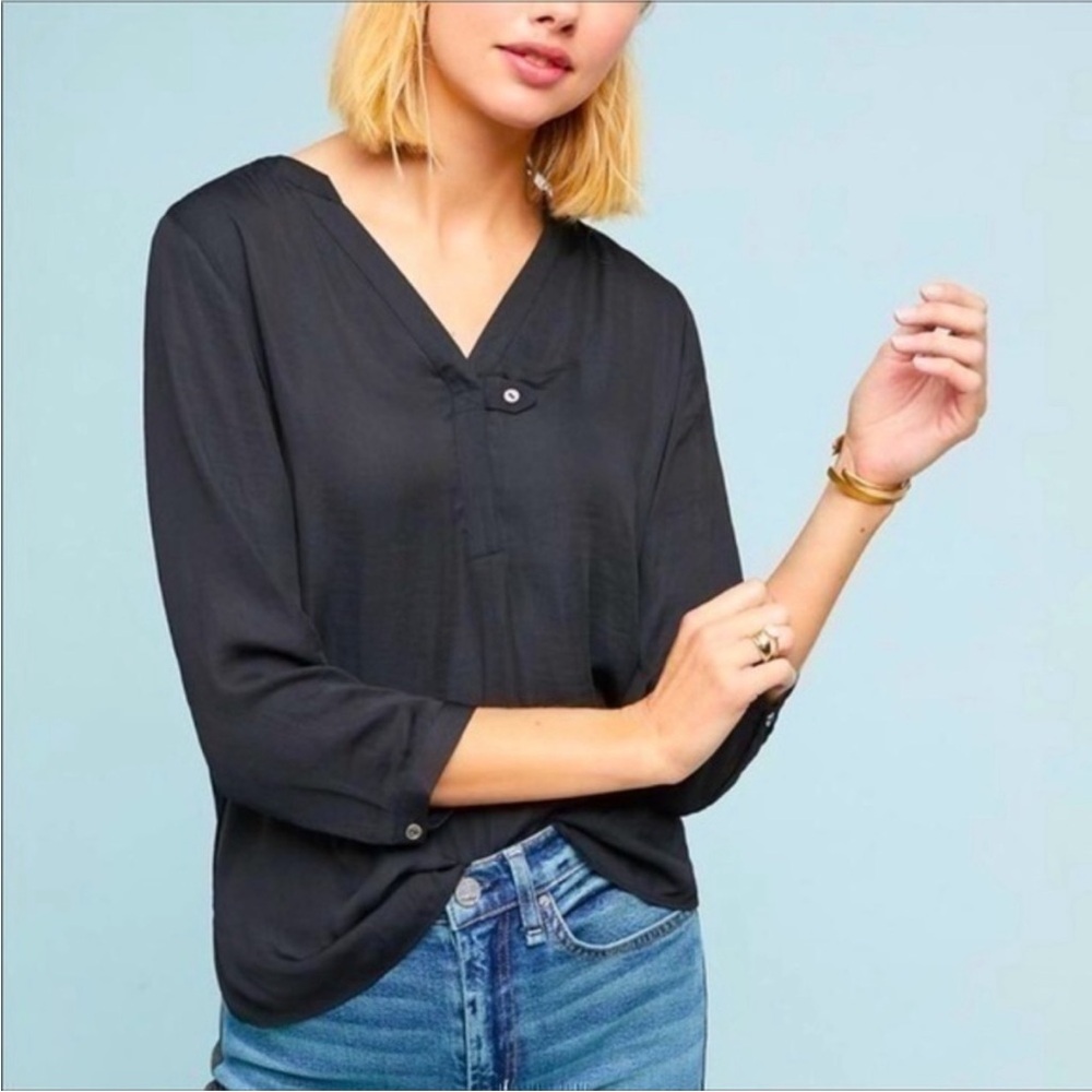 Anthropologie DOLAN Black Vasser Tab Top Black Size Medium